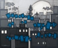 Salman Farooqi, 30 x 36 Inch, Acrylic on Canvas, Cityscape Painting-AC-SF-191